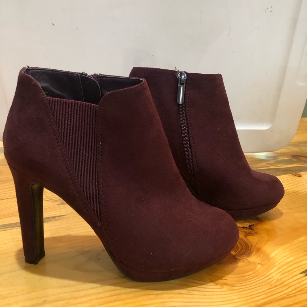 Maroon Suede High Heal